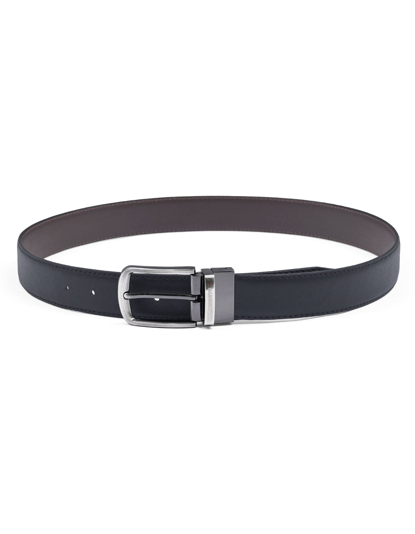 Black Geometric Premium Buckle Formal Belt