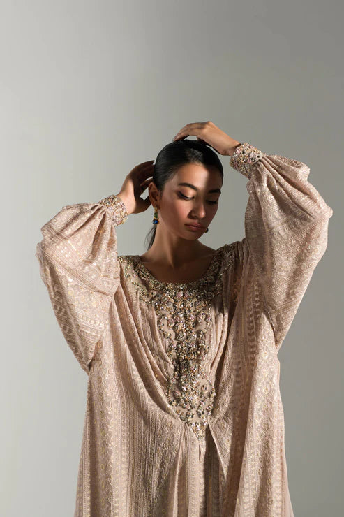 Ammara Khan | Lily Luxury Formals 24 | NUDE ROSE KAFTAN (D-06)