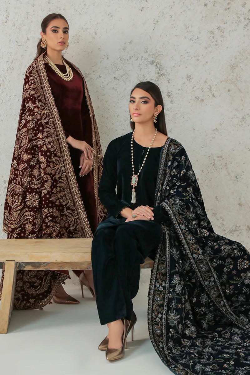 Baroque EMBROIDERED VELVET SHAWL VS-32