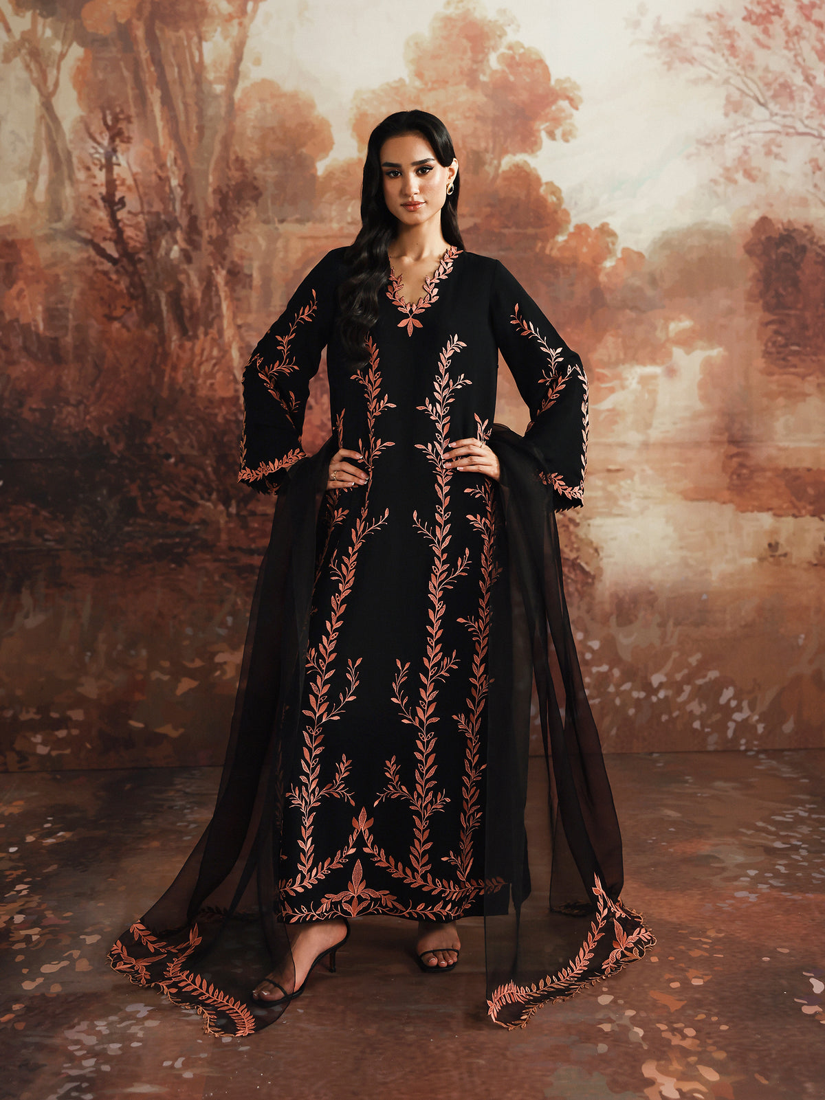 CAIA | Embroidered Edit | Black Rose