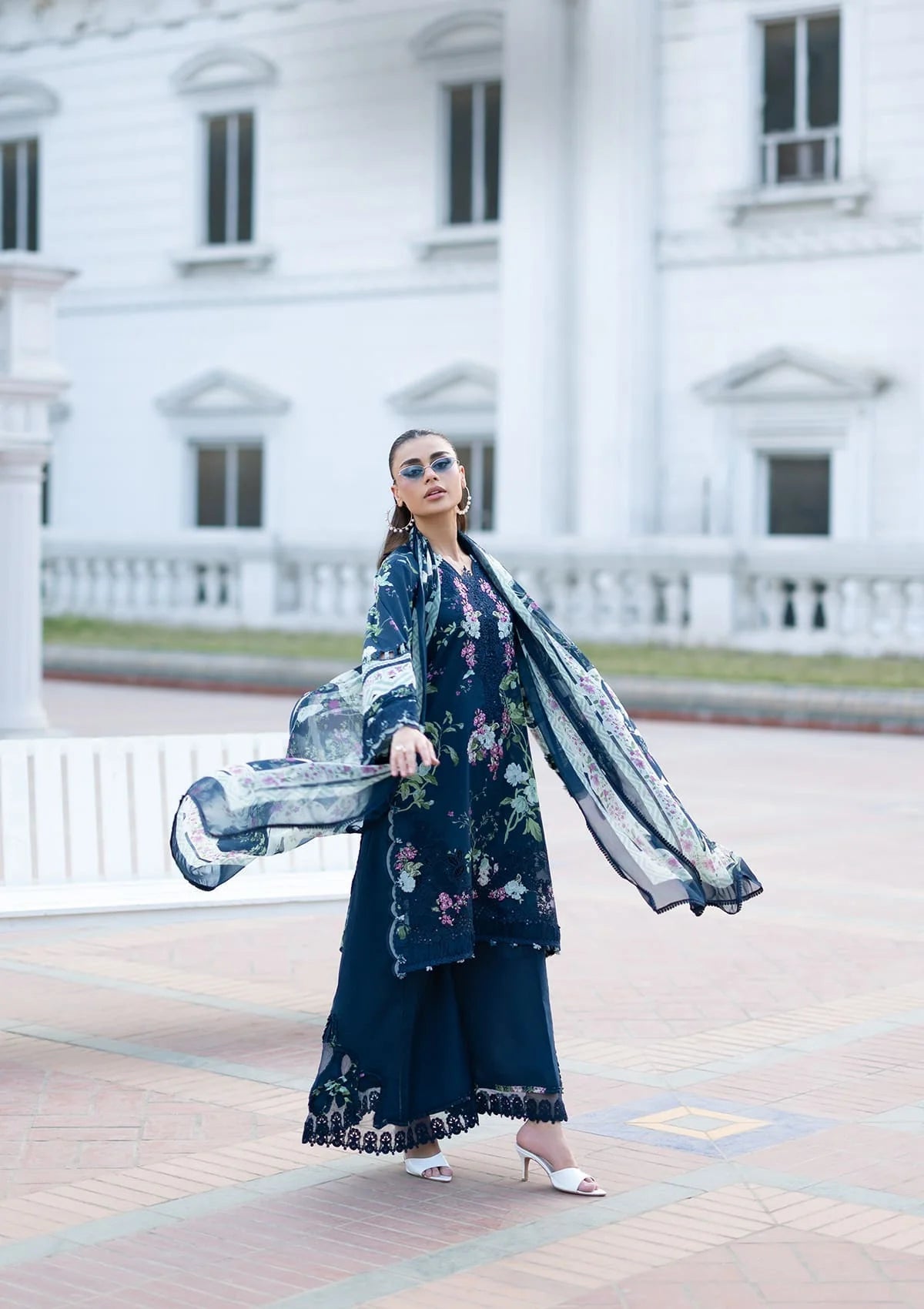 Elaf Premium | Signature Embroidered Lawn with Chiffon Collection 26 | ESG-3A MARIEL