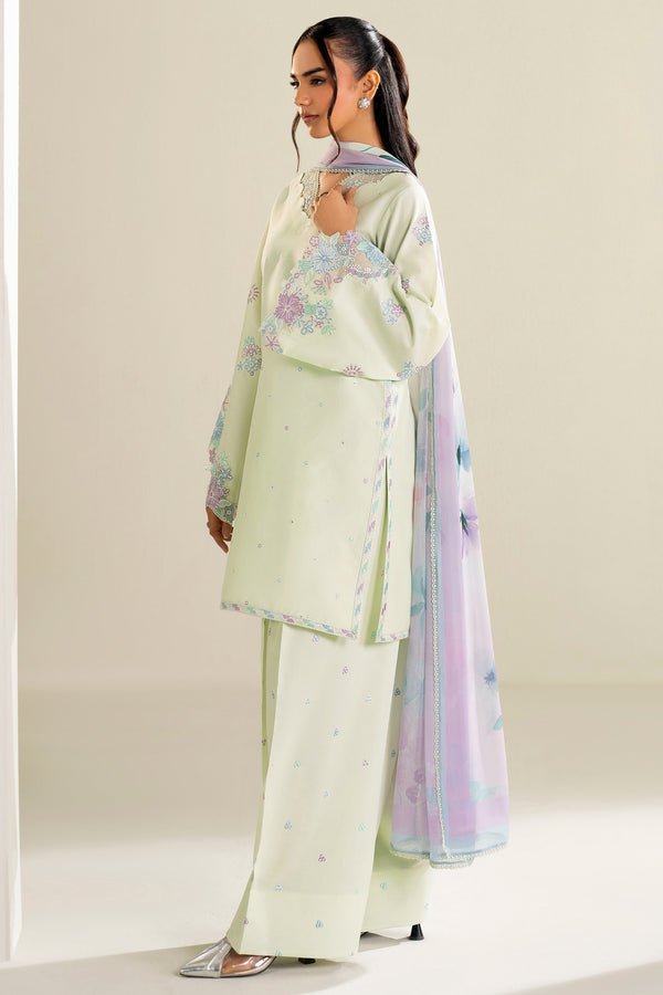 Farasha | Summer Weaves Embroidered Lawn | Mint Garden
