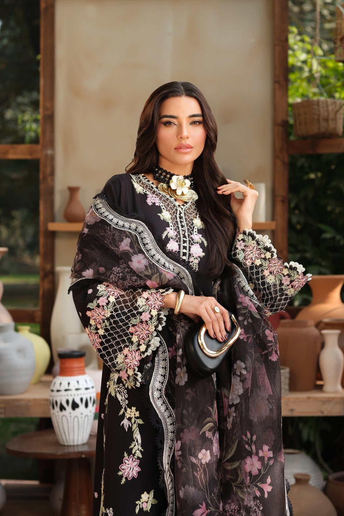 Maryam Hussain | Luxury Lawn 26 | Noir