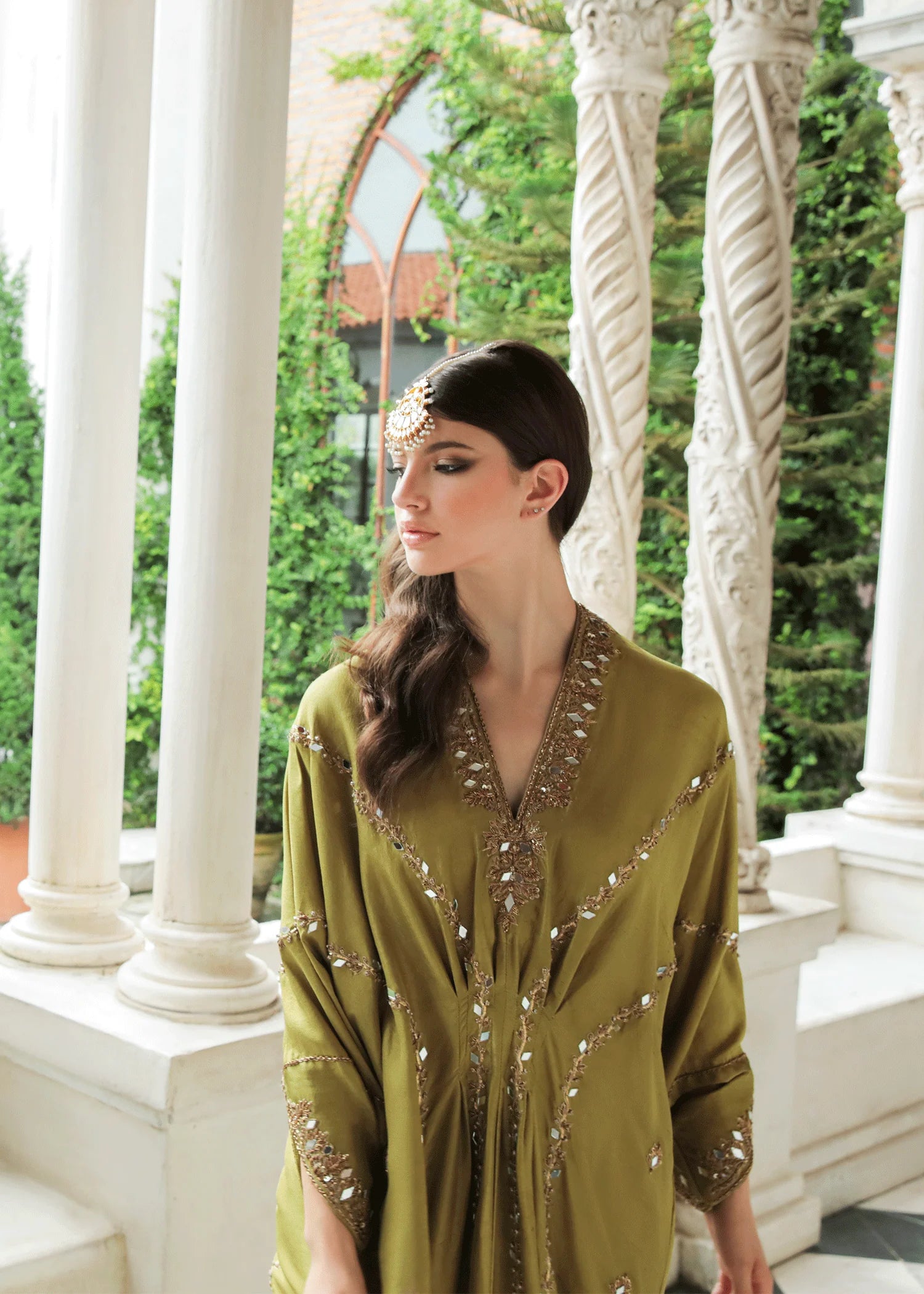Purple Haze Pret Studio | Apsara Formals | Sheen Green Kaftan