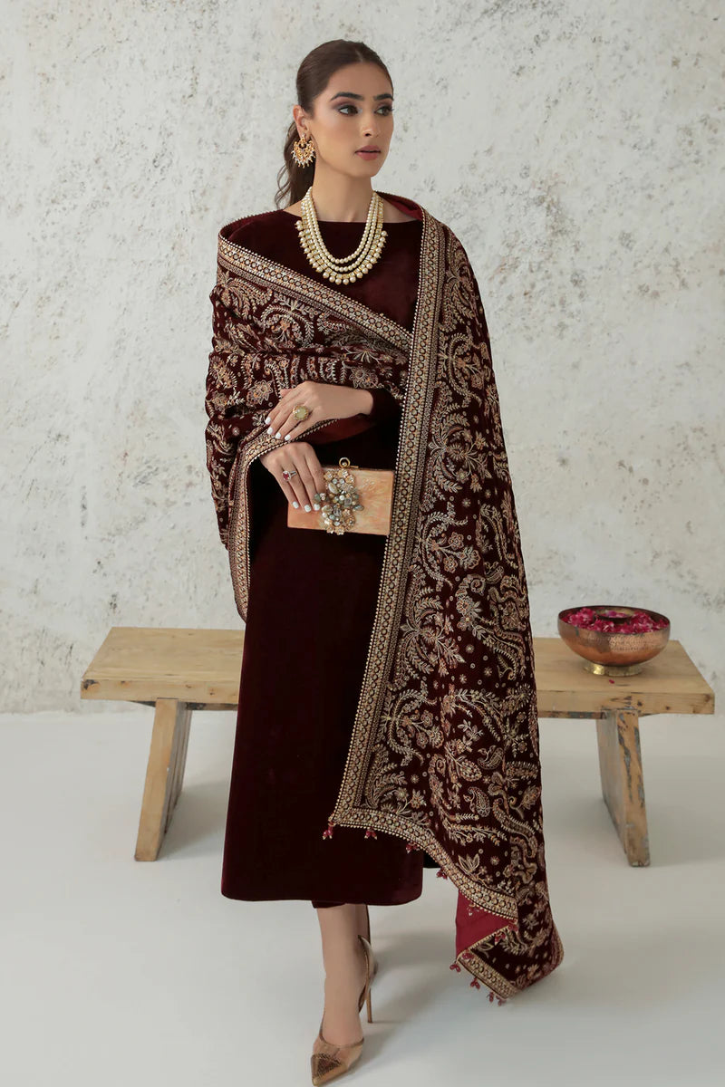 Baroque EMBROIDERED VELVET SHAWL VS-32