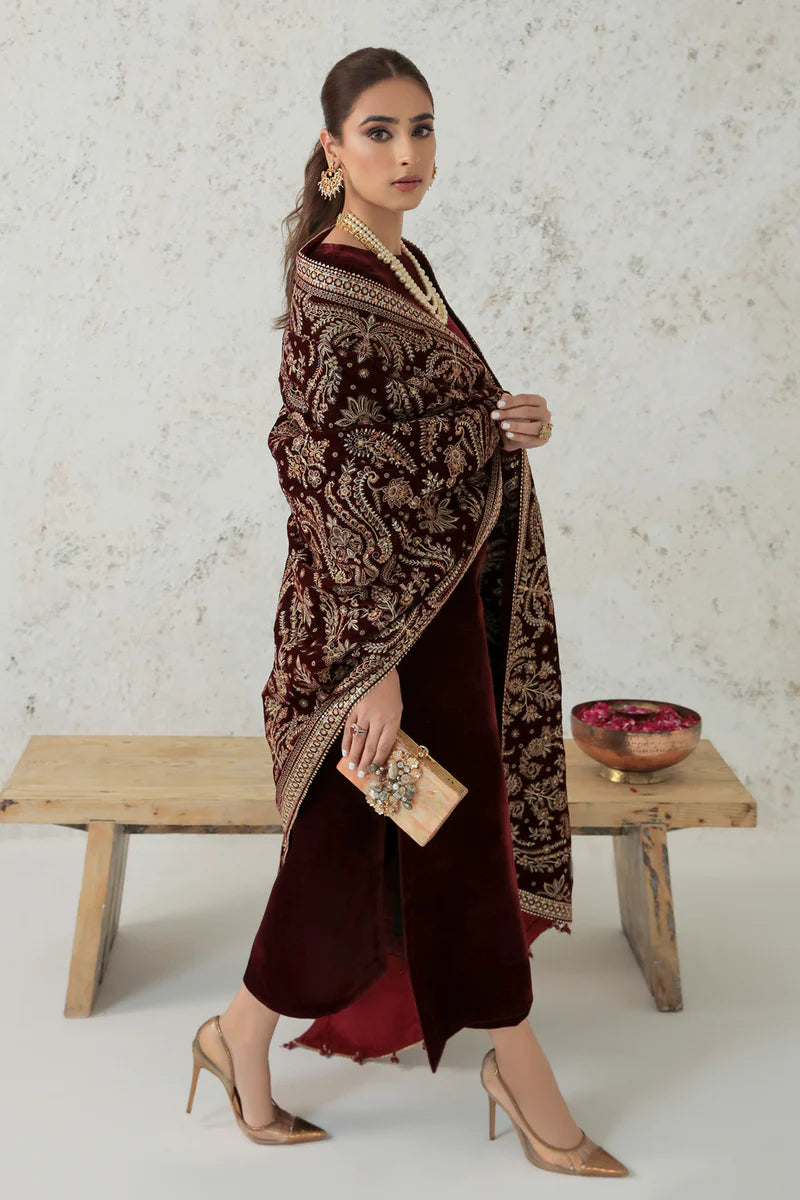 Baroque EMBROIDERED VELVET SHAWL VS-32