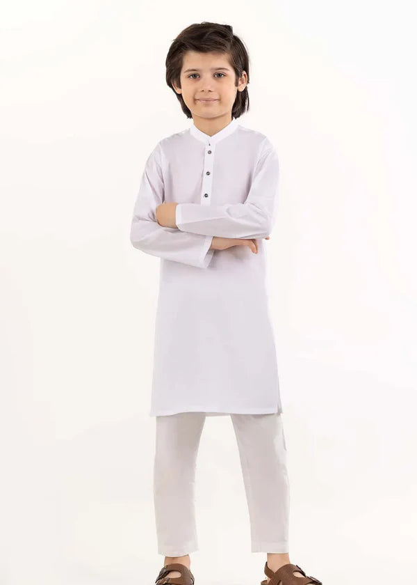 White kameez shalwar - W4 - Hassan Jee