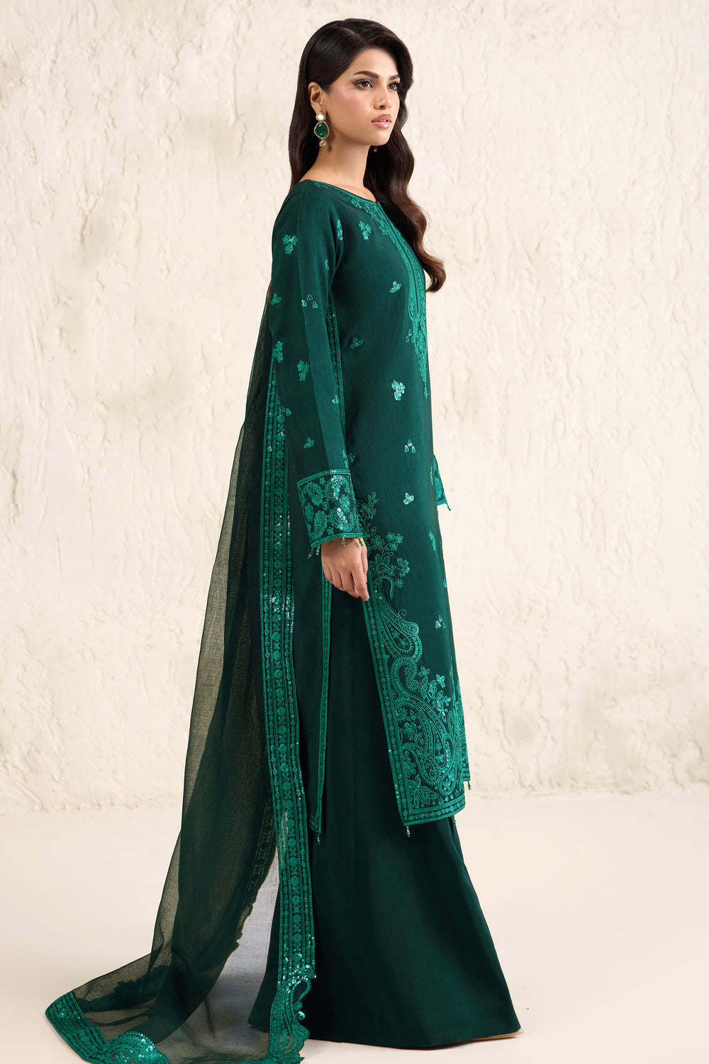 Faiza Saqlain | Reina Formals | Emerald Luxe