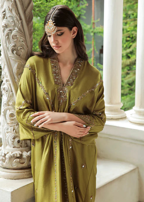 Purple Haze Pret Studio | Apsara Formals | Sheen Green Kaftan