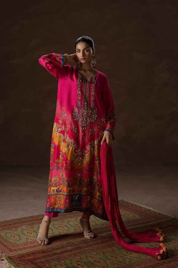 Ammara Khan | Symphony 24 | HOT PINK PARTY KAFTAN SET (D-02)