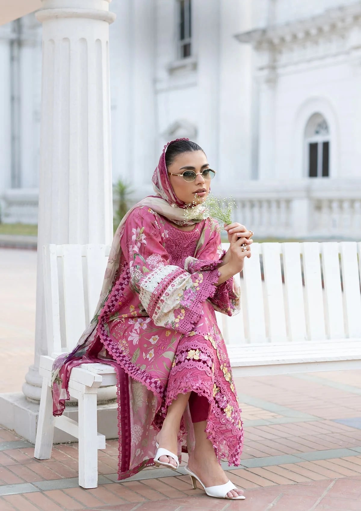 Elaf Premium | Signature Embroidered Lawn with Chiffon Collection 26 | ESG-5B DELILAH