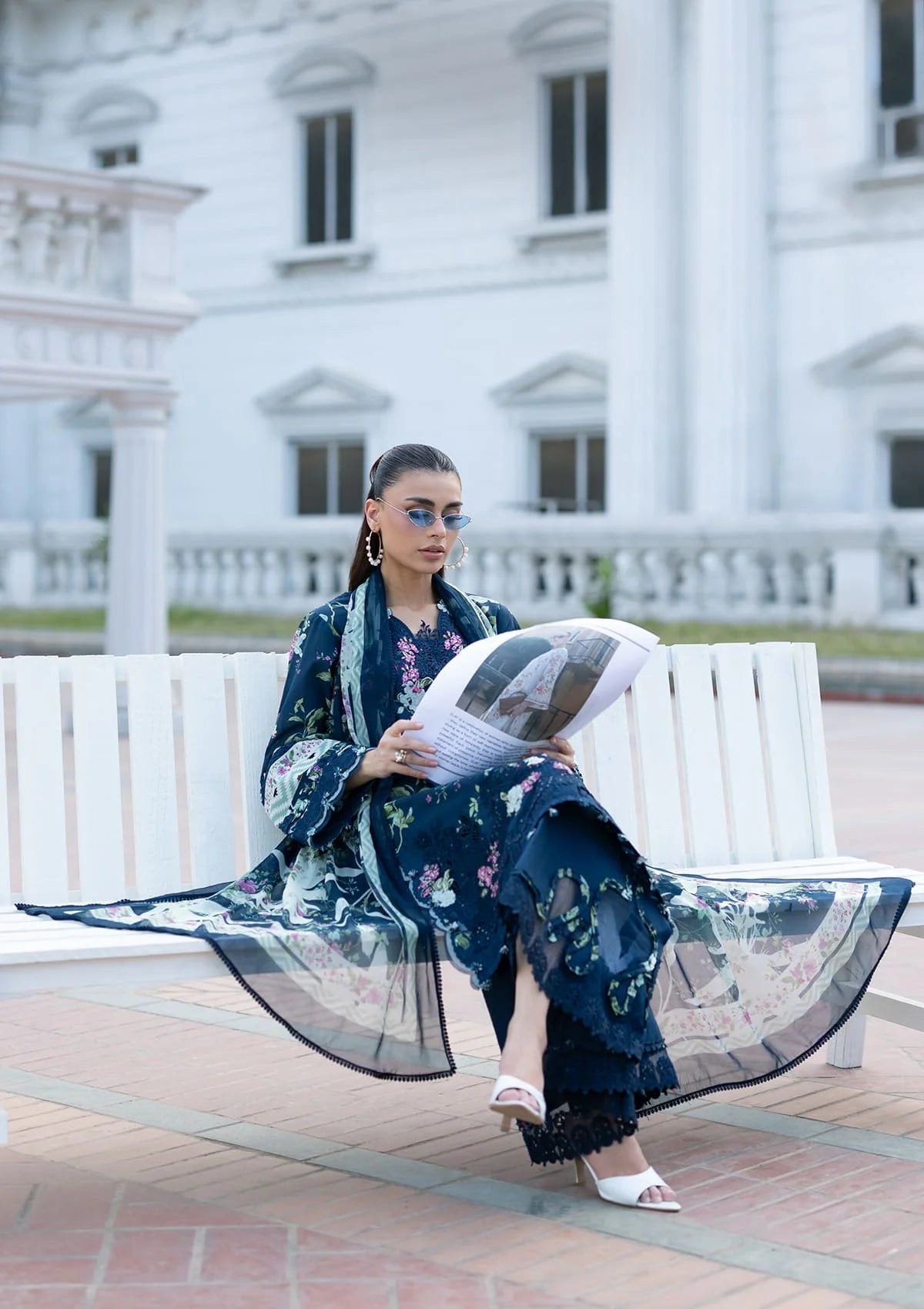 Elaf Premium | Signature Embroidered Lawn with Chiffon Collection 26 | ESG-3A MARIEL