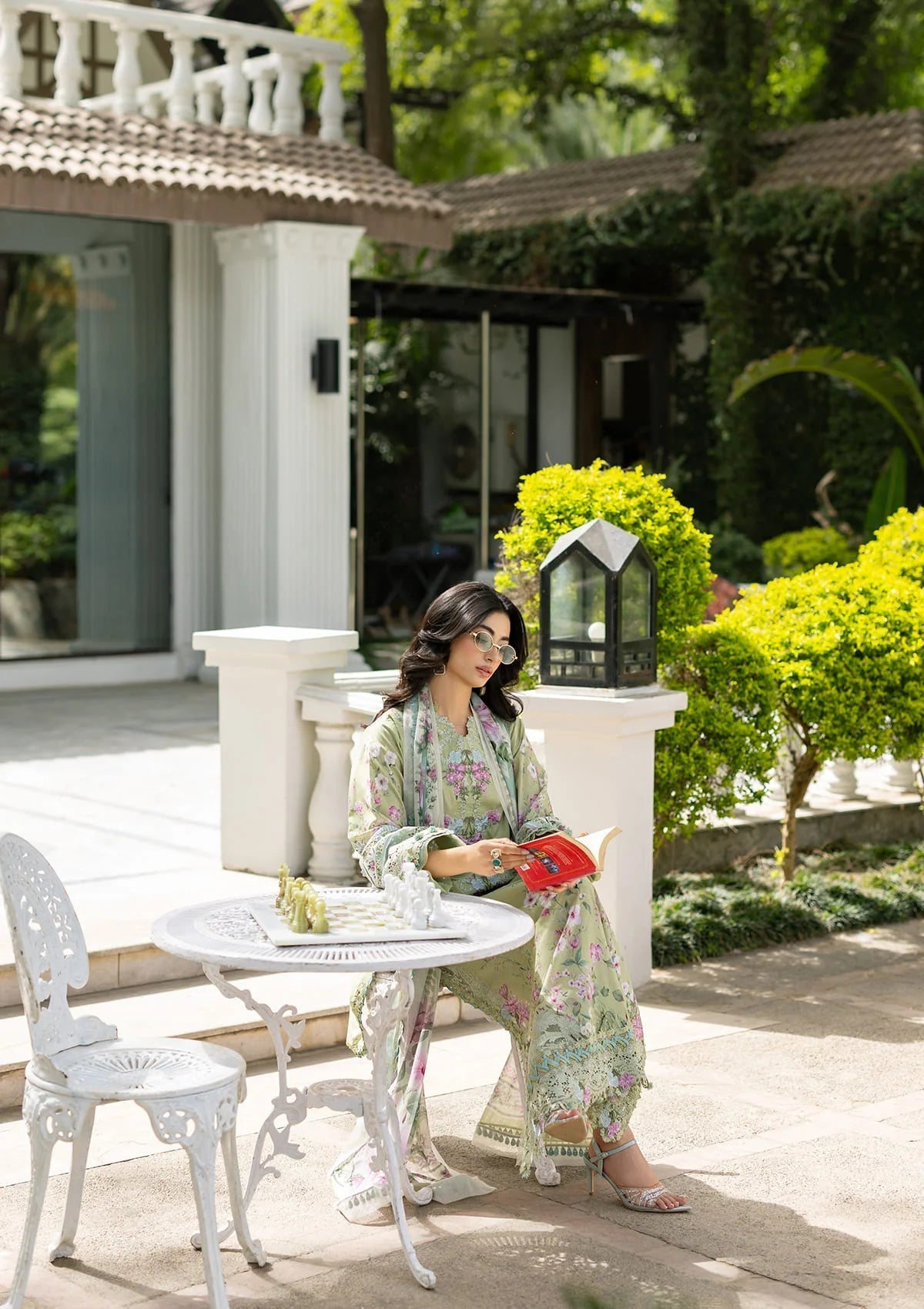 Elaf Premium | Signature Embroidered Lawn with Chiffon Collection 26 | ESG-6A JADE