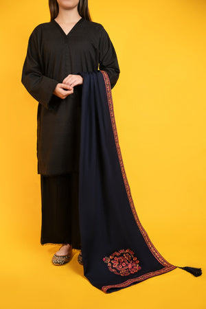 SHK-712 MOTIVE Navy Shawl