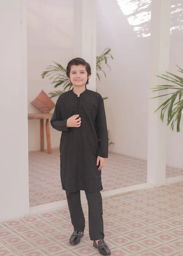 Pure Black Kurta Trouser - KE 011 - - KIDS CLUB