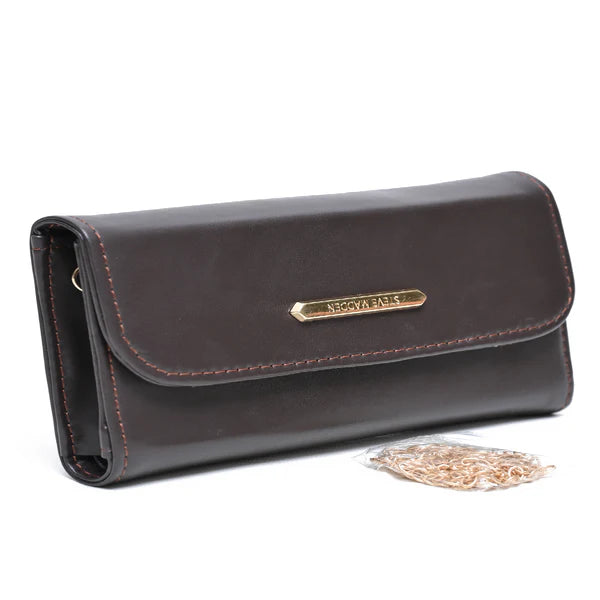 B8153-CHOCLATE BROWN WALLET - Wear Studio