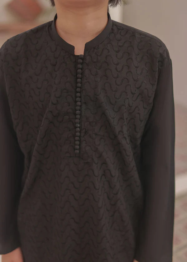 Pure Black Kurta Trouser - KE 011 - - KIDS CLUB