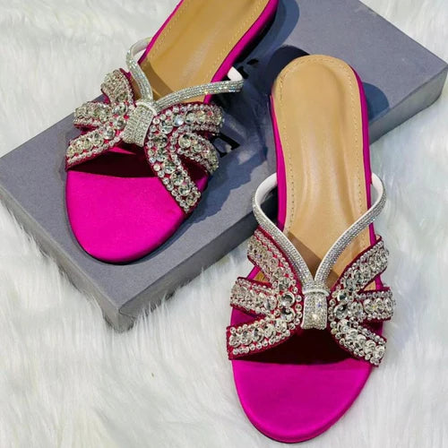 Pink Designer Slides For Women's - Fashionholic