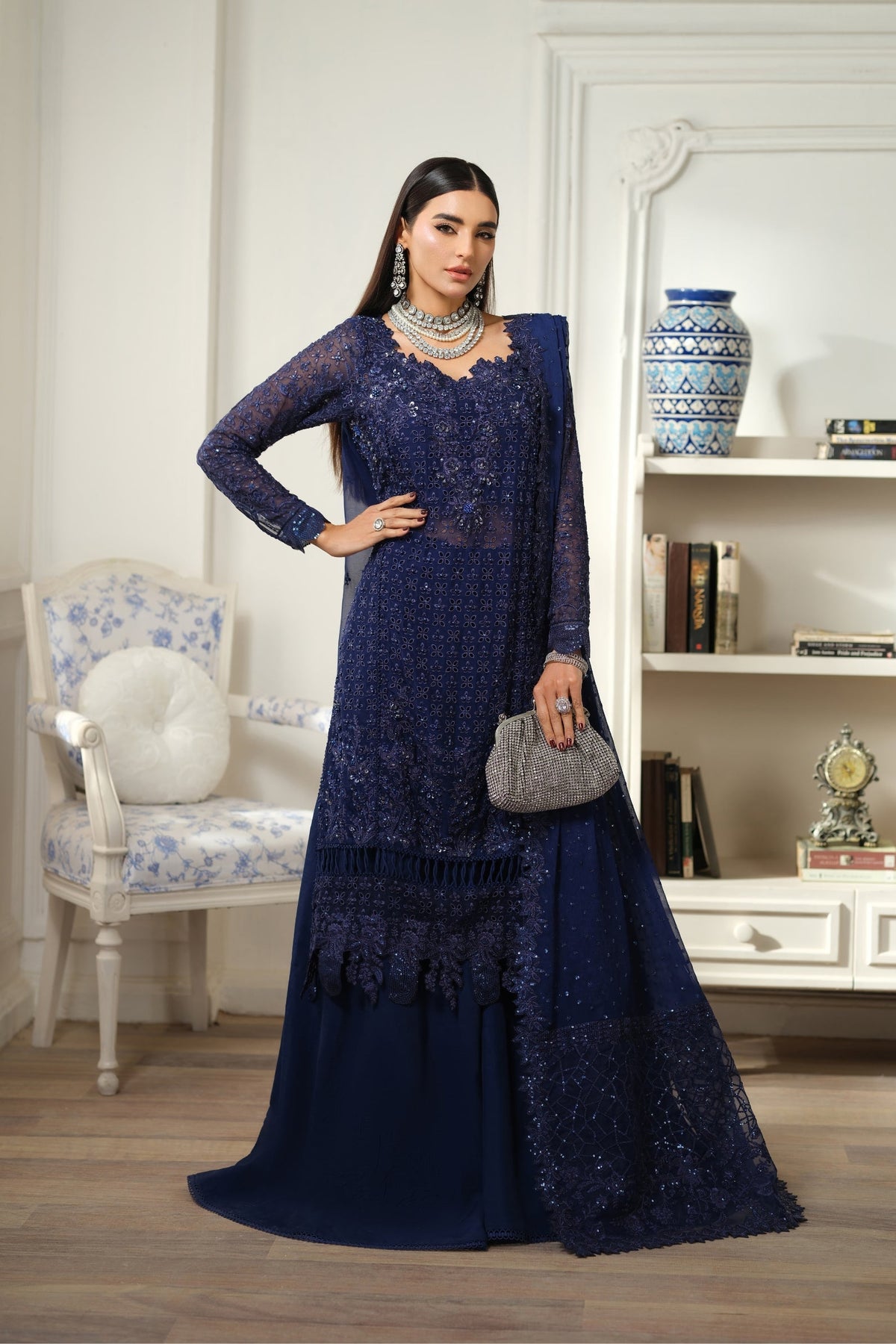 Maryam Hussain | Meer Embroidered Chiffon | Vasal Meer-04