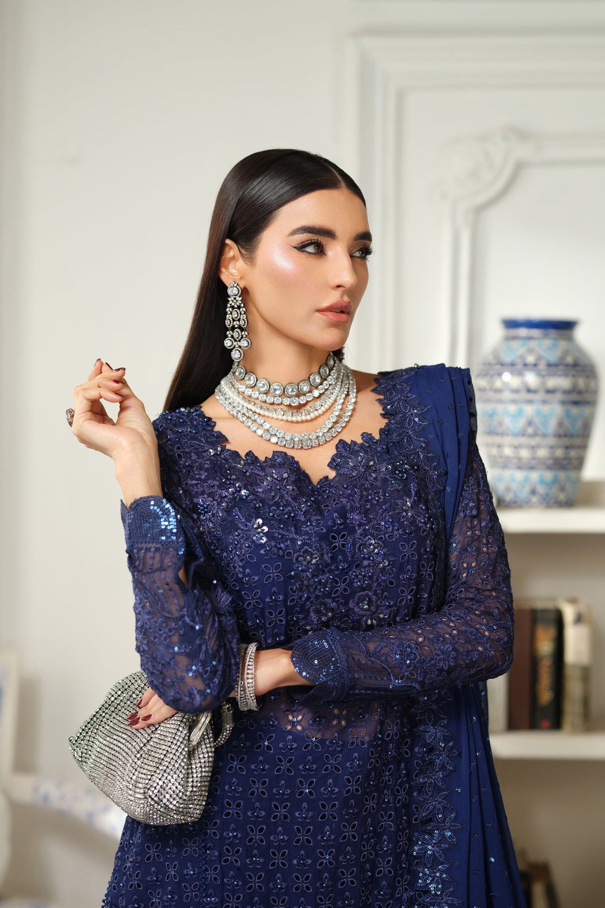 Maryam Hussain | Meer Embroidered Chiffon | Vasal Meer-04