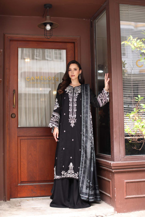 Noor by Saadia Asad | Winter Embroidered Printkhaas 25 | D10- A