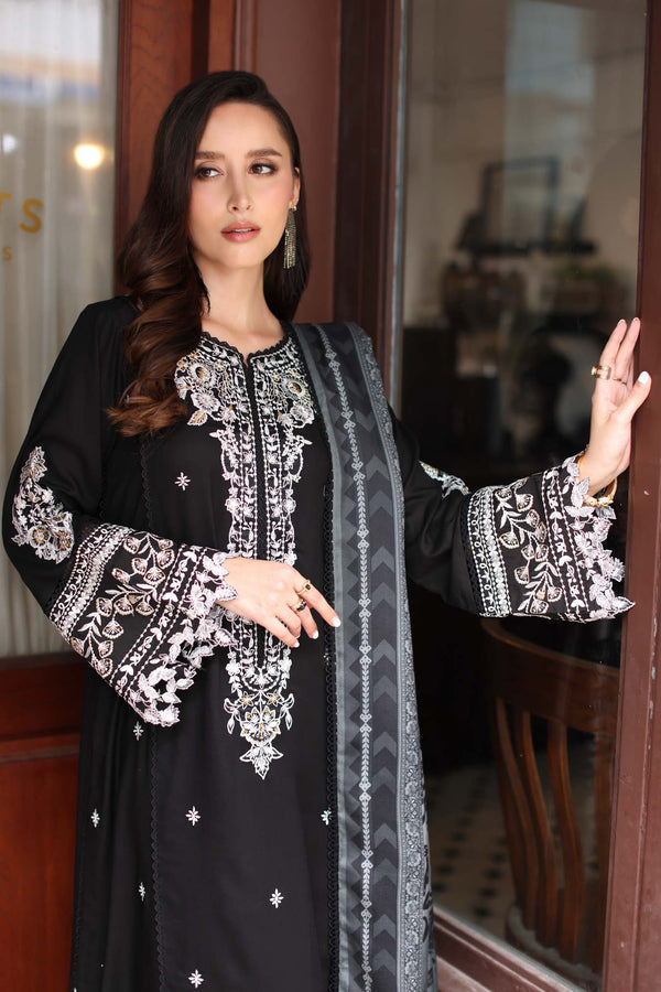 Noor by Saadia Asad | Winter Embroidered Printkhaas 25 | D10- A