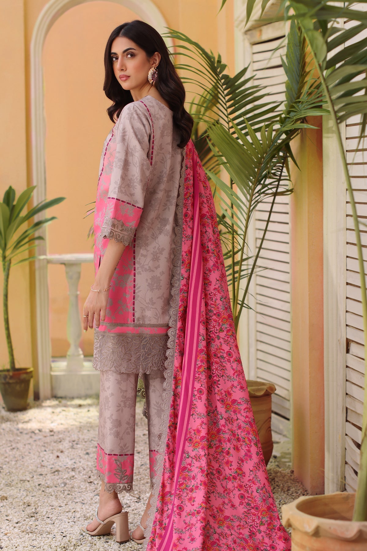 Charizma | Sheen Embroidered Linen Shawl | SHW4-04
