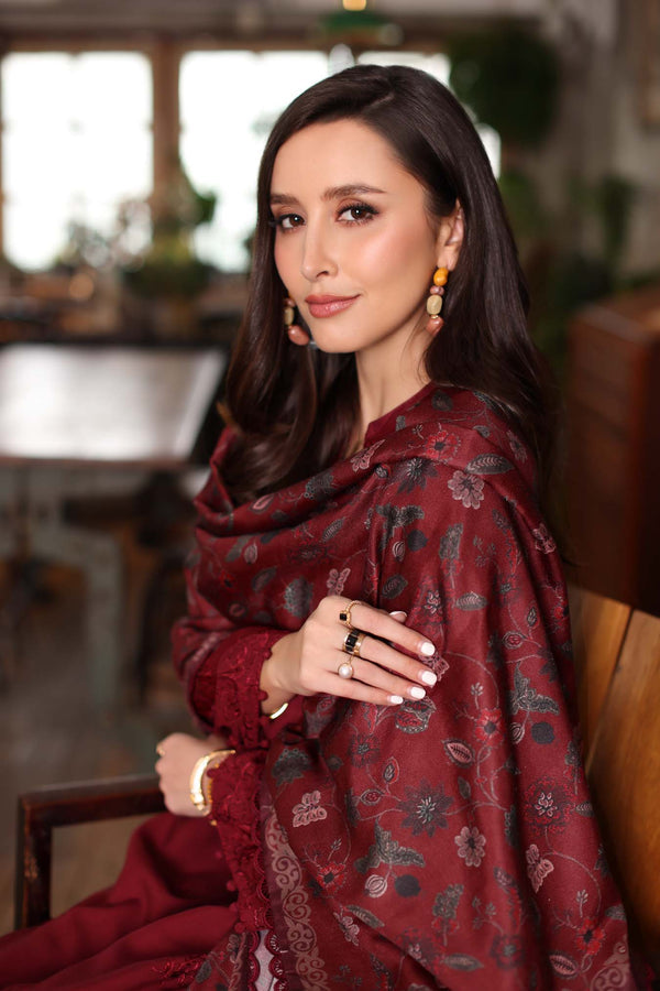 Noor by Saadia Asad | Winter Embroidered Printkhaas 25 | D4 - A
