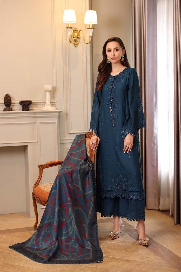 Noor by Saadia Asad | Winter Embroidered Printkhaas 25 | D5 - B