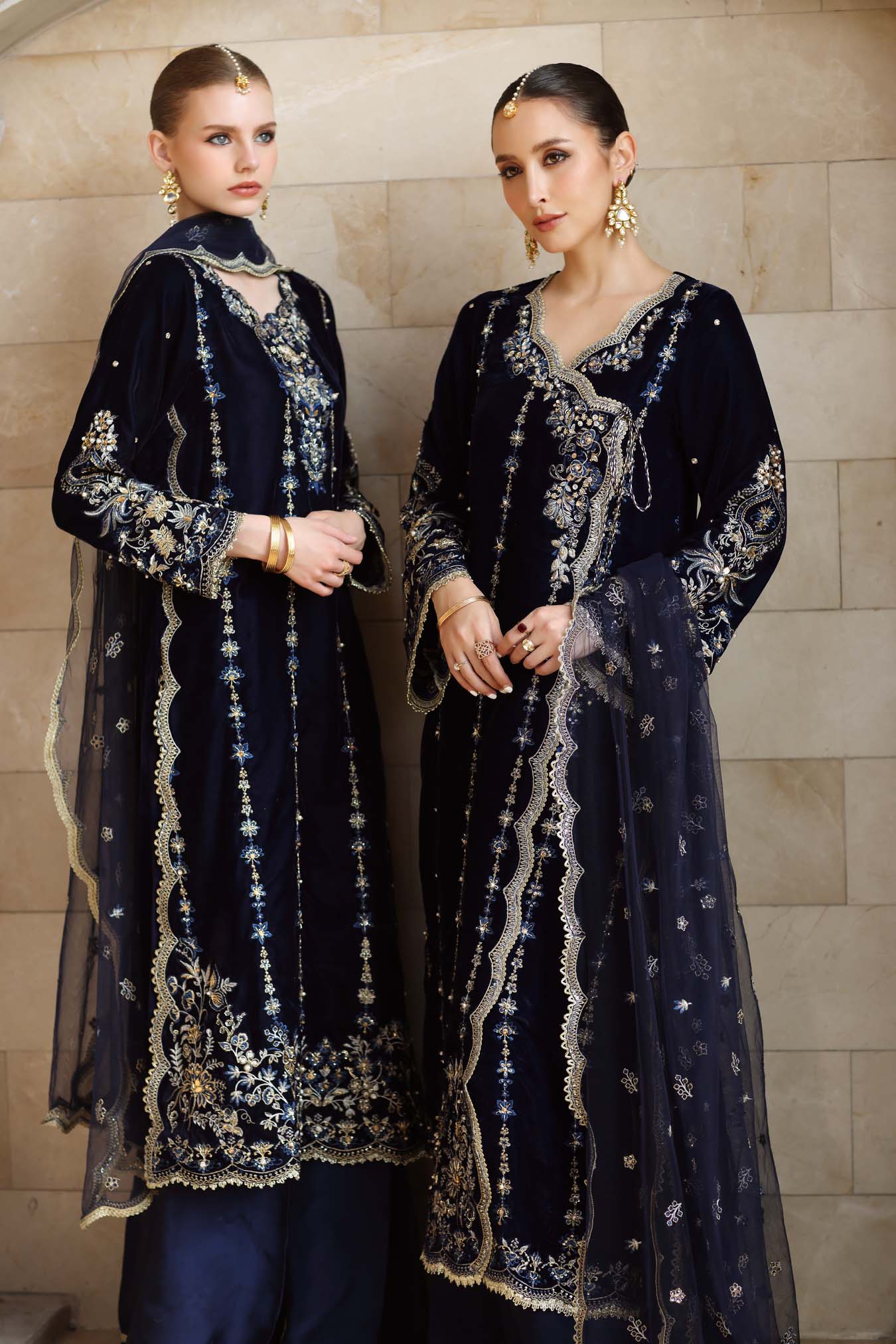 Noor by Saadia Asad | Handcrafted Velvet 25 | Falak