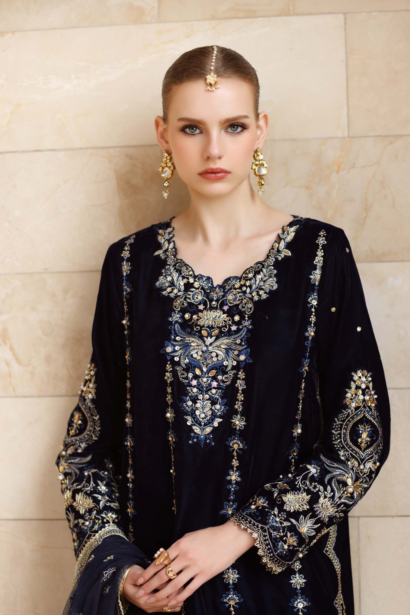 Noor by Saadia Asad | Handcrafted Velvet 25 | Falak
