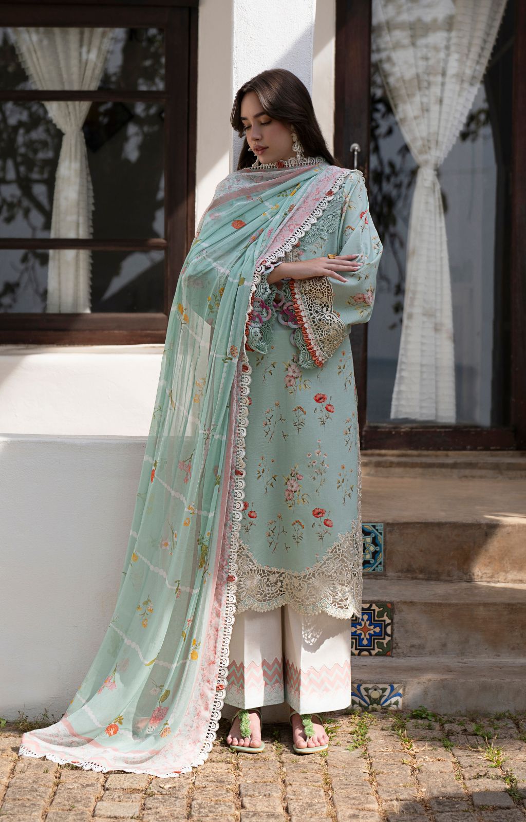 AJR Couture | Printakari Lawn 25 | Aqua
