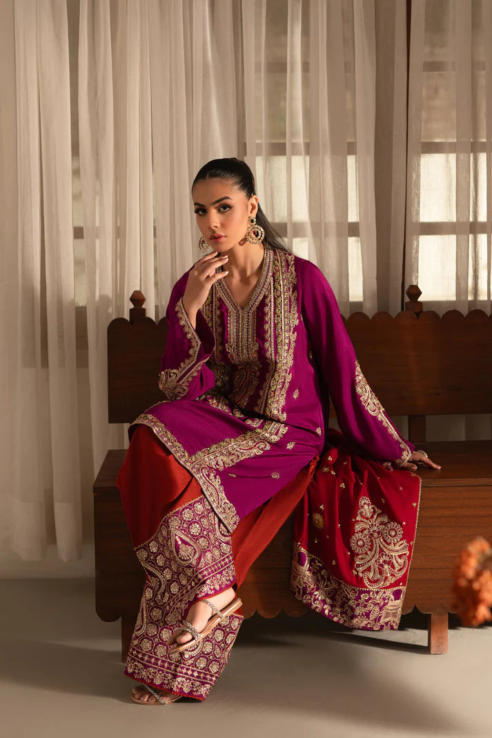 Ammara Khan | Ronaq Luxury Formals | Eastern Boho Glam Set (D-07)