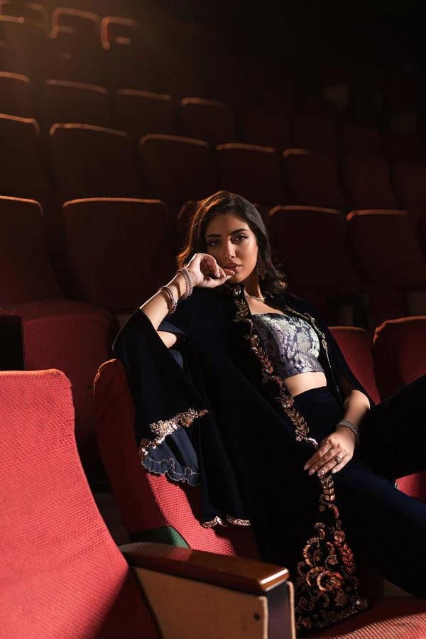 Ammara Khan | Rendezvous Velvet | Grand Navy Blue Velvet Set (D-07)