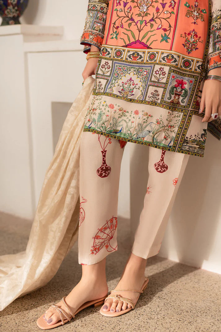 Ammara Khan | Ronaq Luxury Formals | Modern Mughal Kurta Shalwar Set (D-02)