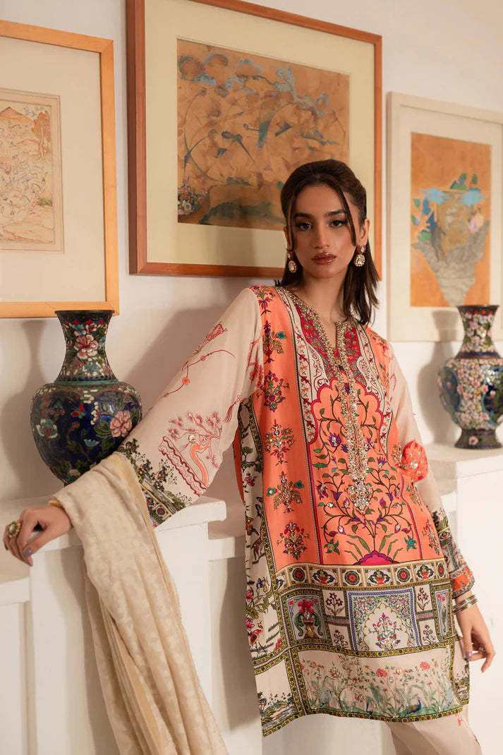 Ammara Khan | Ronaq Luxury Formals | Modern Mughal Kurta Shalwar Set (D-02)