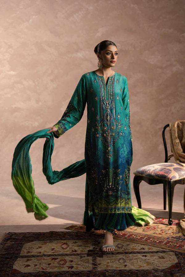 Ammara Khan | Symphony 24 | PEACOCK GARDEN KAFTAN SET (D-01)