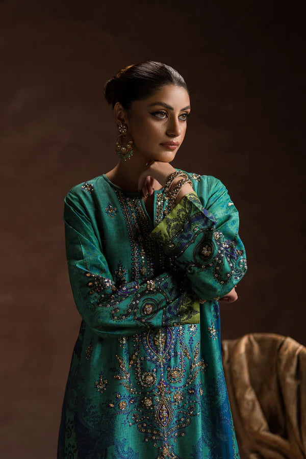 Ammara Khan | Symphony 24 | PEACOCK GARDEN KAFTAN SET (D-01)
