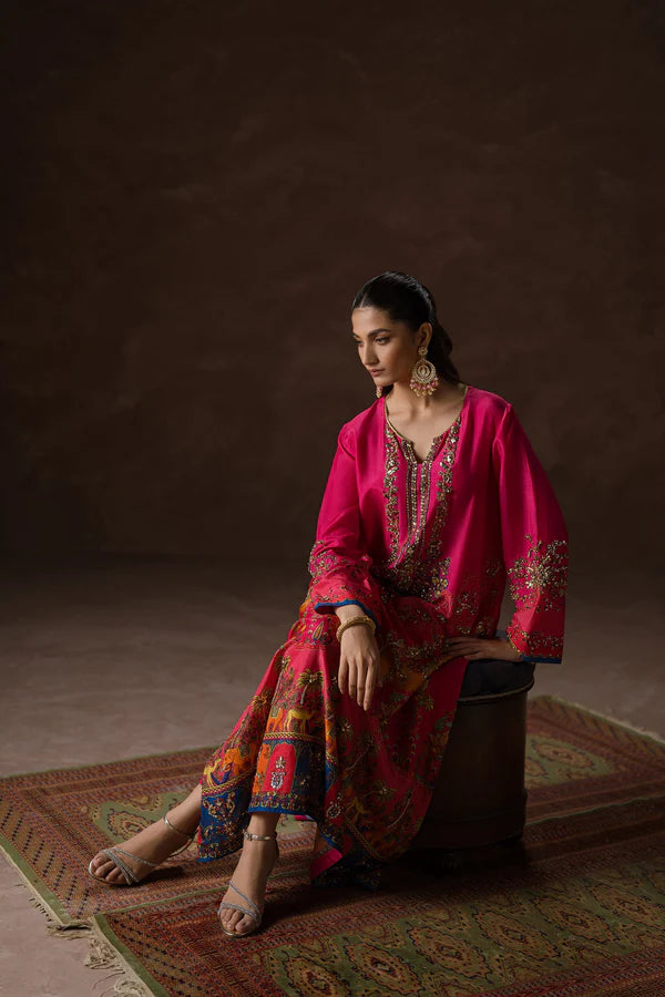 Ammara Khan | Symphony 24 | HOT PINK PARTY KAFTAN SET (D-02)