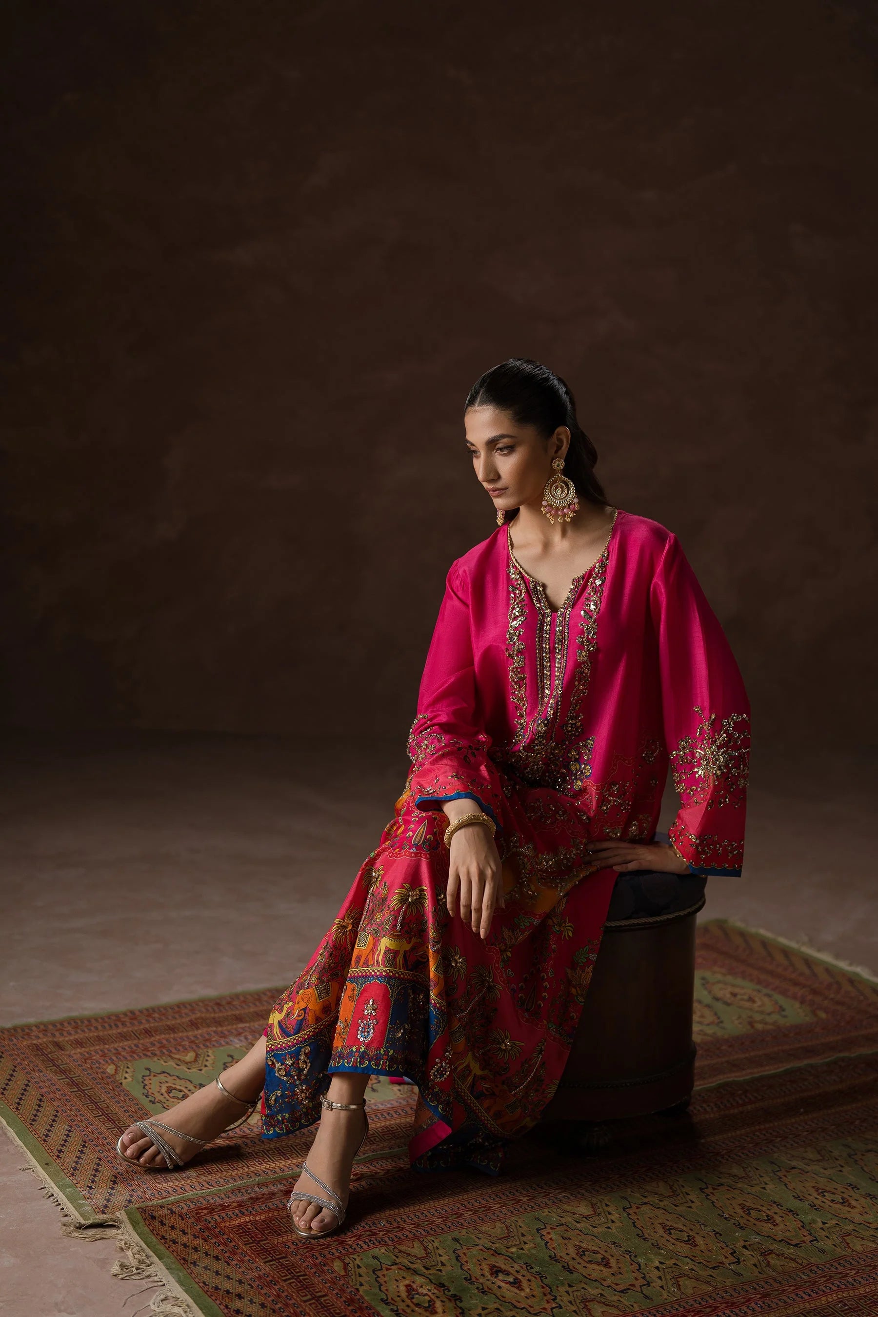 Ammara Khan | Symphony 24 | HOT PINK PARTY KAFTAN SET (D-02)