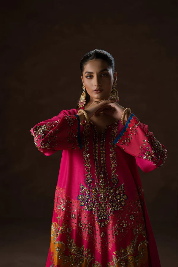 Ammara Khan | Symphony 24 | HOT PINK PARTY KAFTAN SET (D-02)