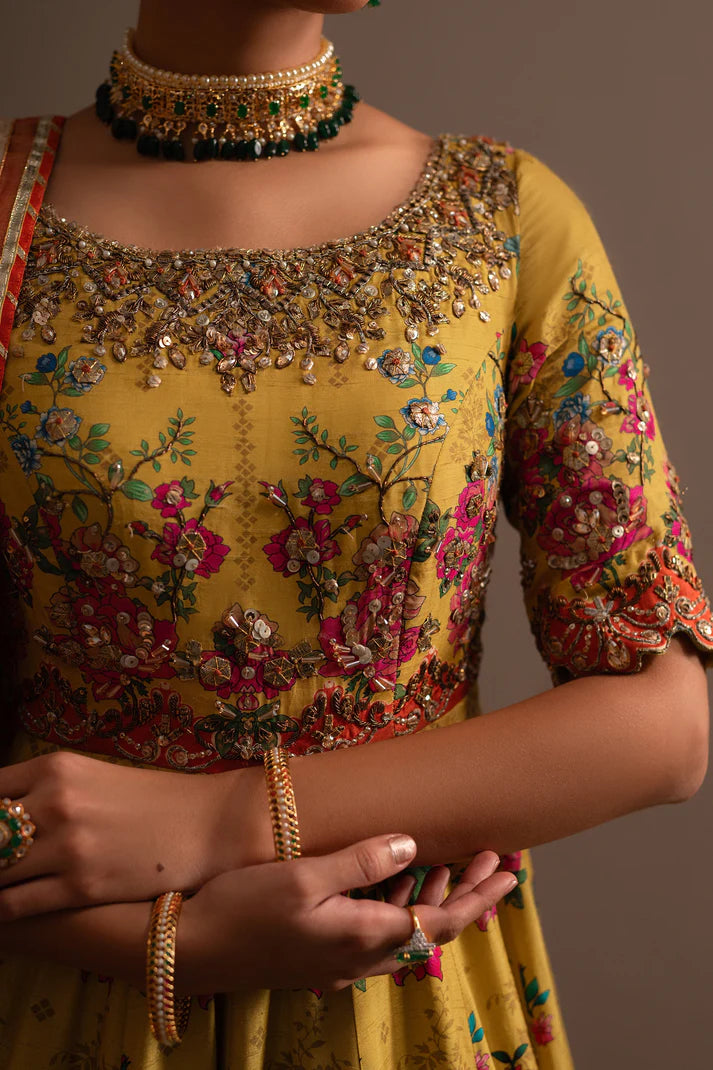 Ammara Khan | Ronaq Luxury Formals | Mehndi Charm Peshwas (D-04)