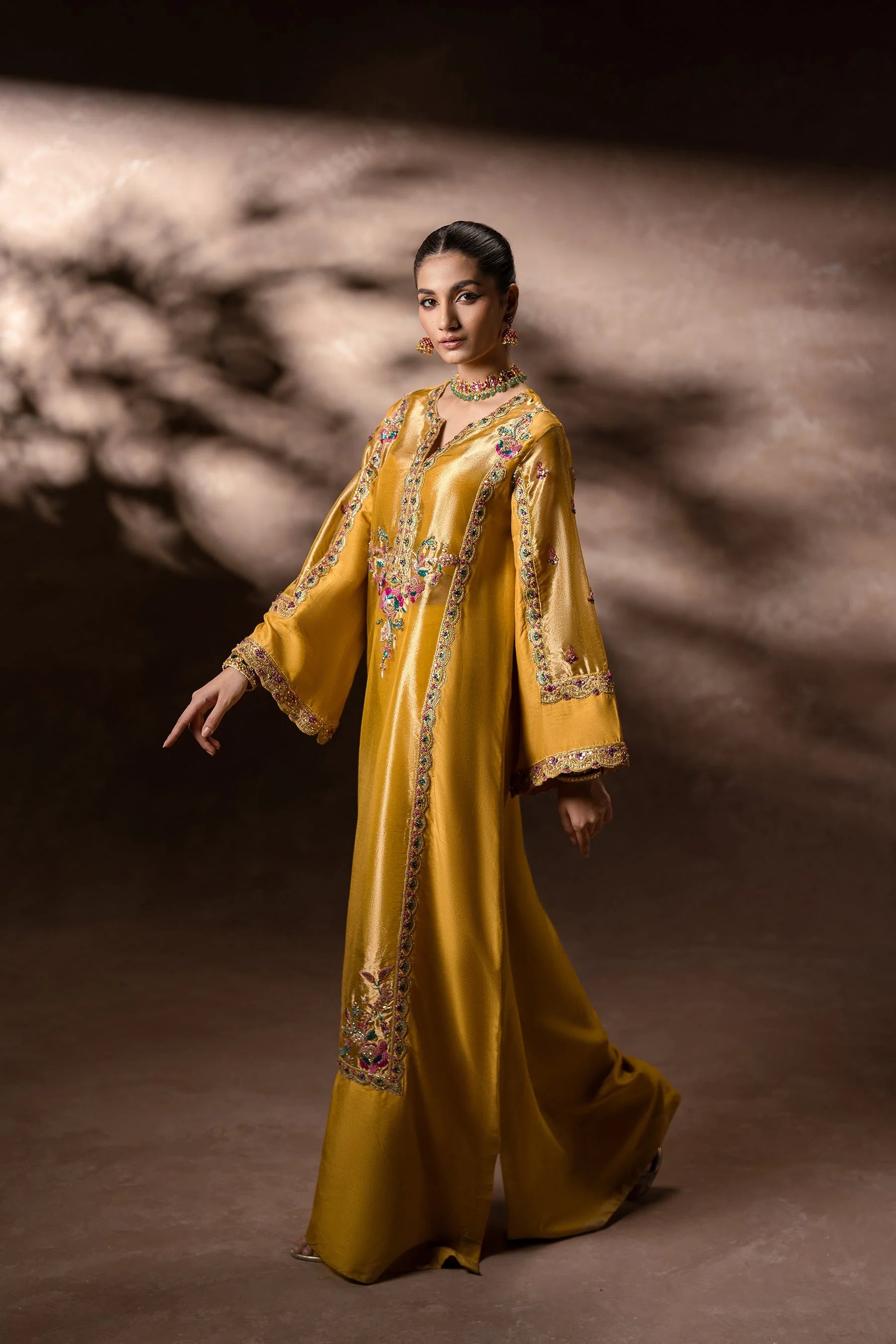 Ammara Khan | Symphony 24 | GOLDEN GARDEN KAFTAN SET (D-11)