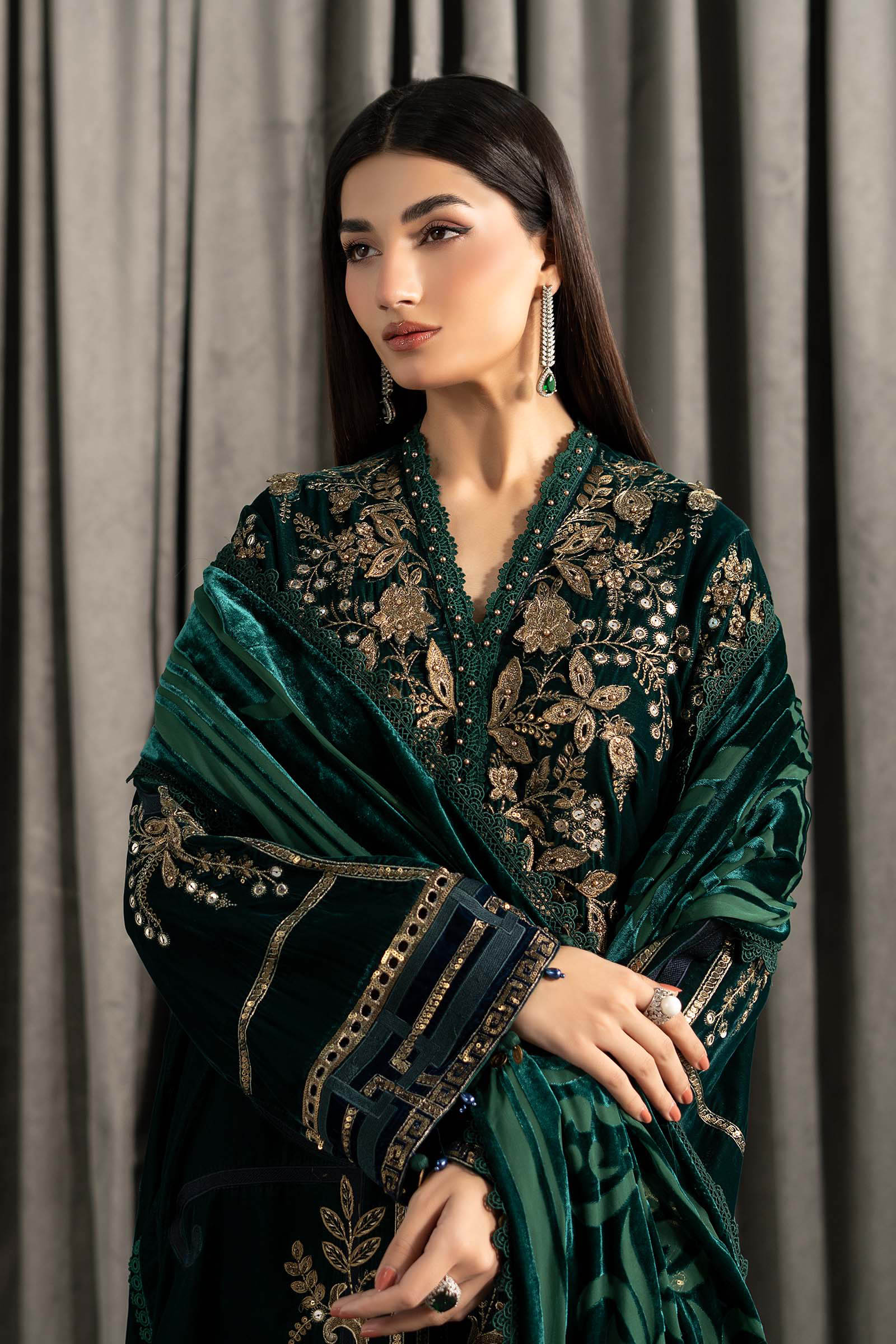 Maria B | Winter Luxe Pret 25 | WLS-1302-Emerald Green