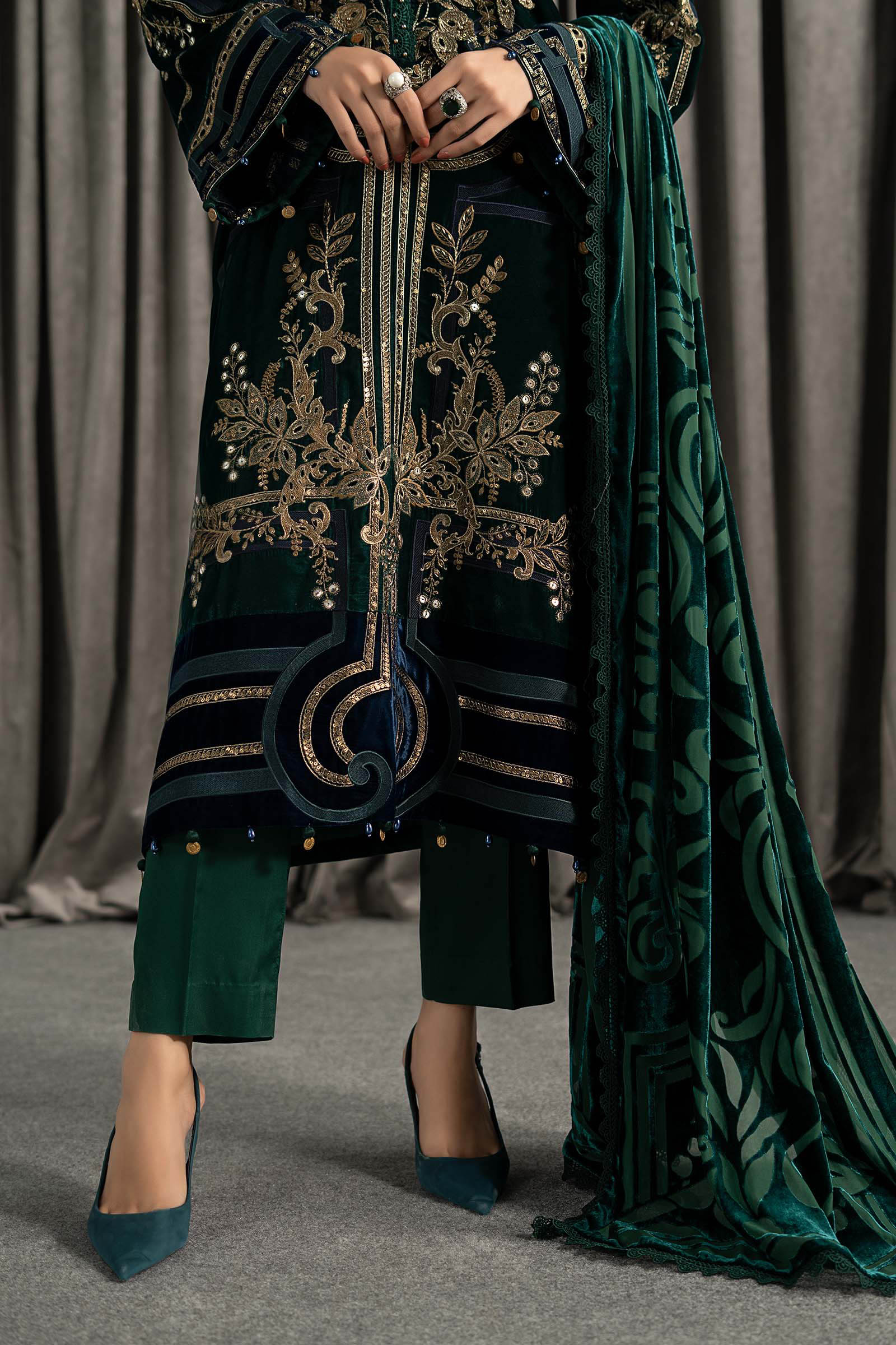 Maria B | Winter Luxe Pret 25 | WLS-1302-Emerald Green