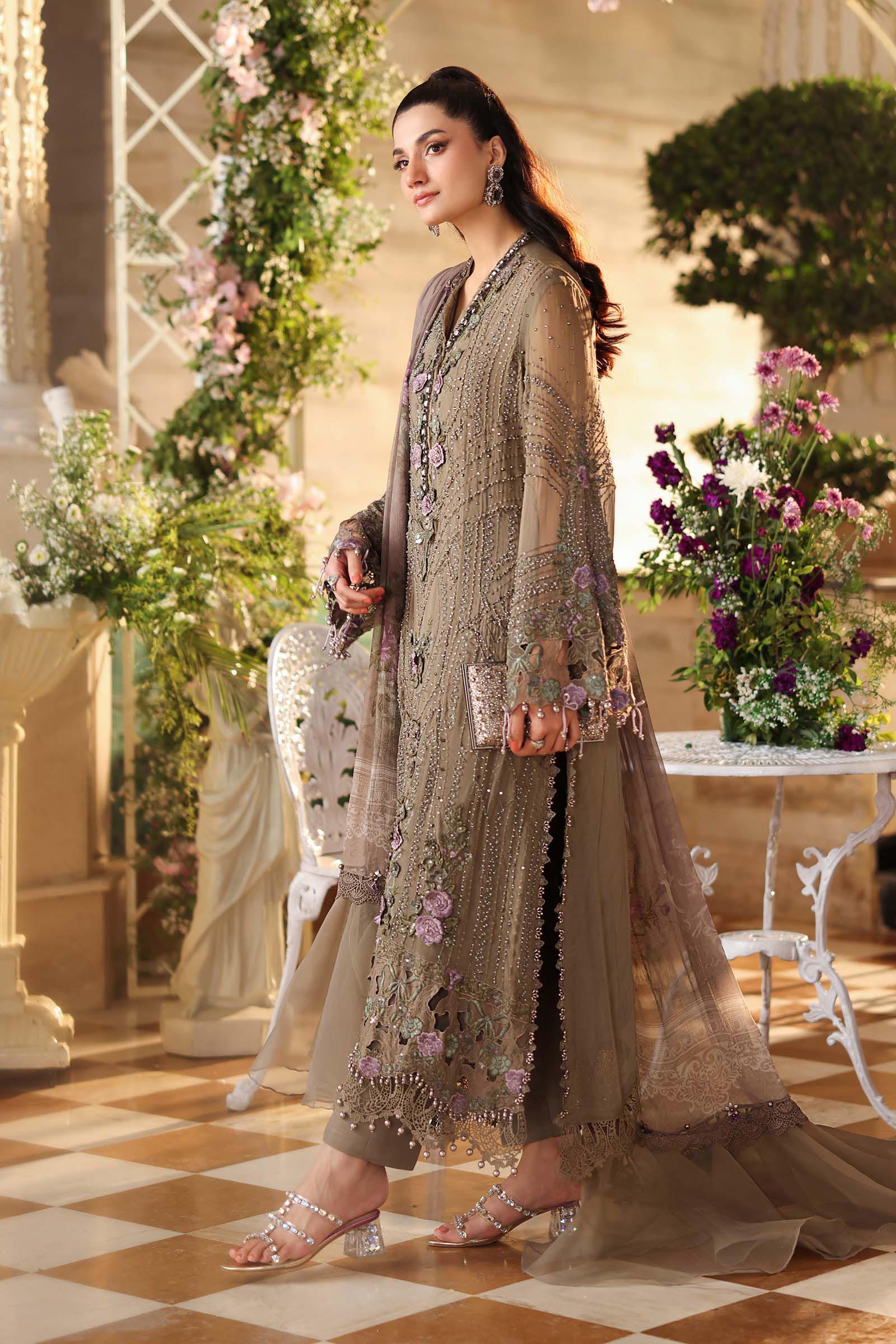 Maria b | Chiffon Formals 26 | MPC-26-102-Muted Mocha Brown