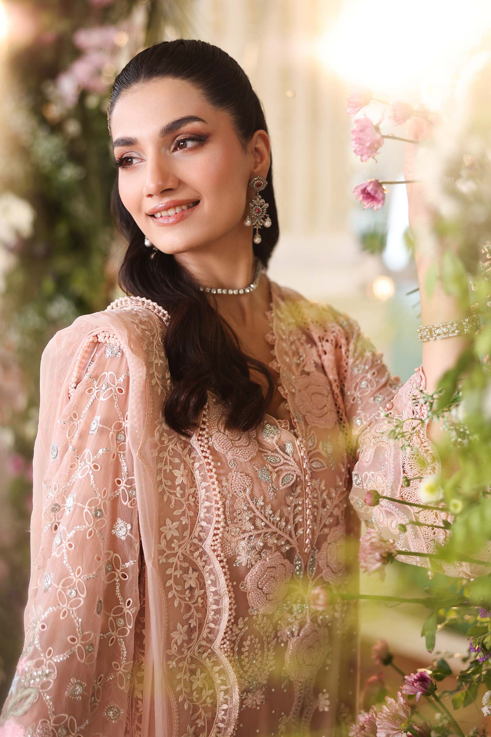 Maria b | Chiffon Formals 26 | MPC-26-104-Peach Pink