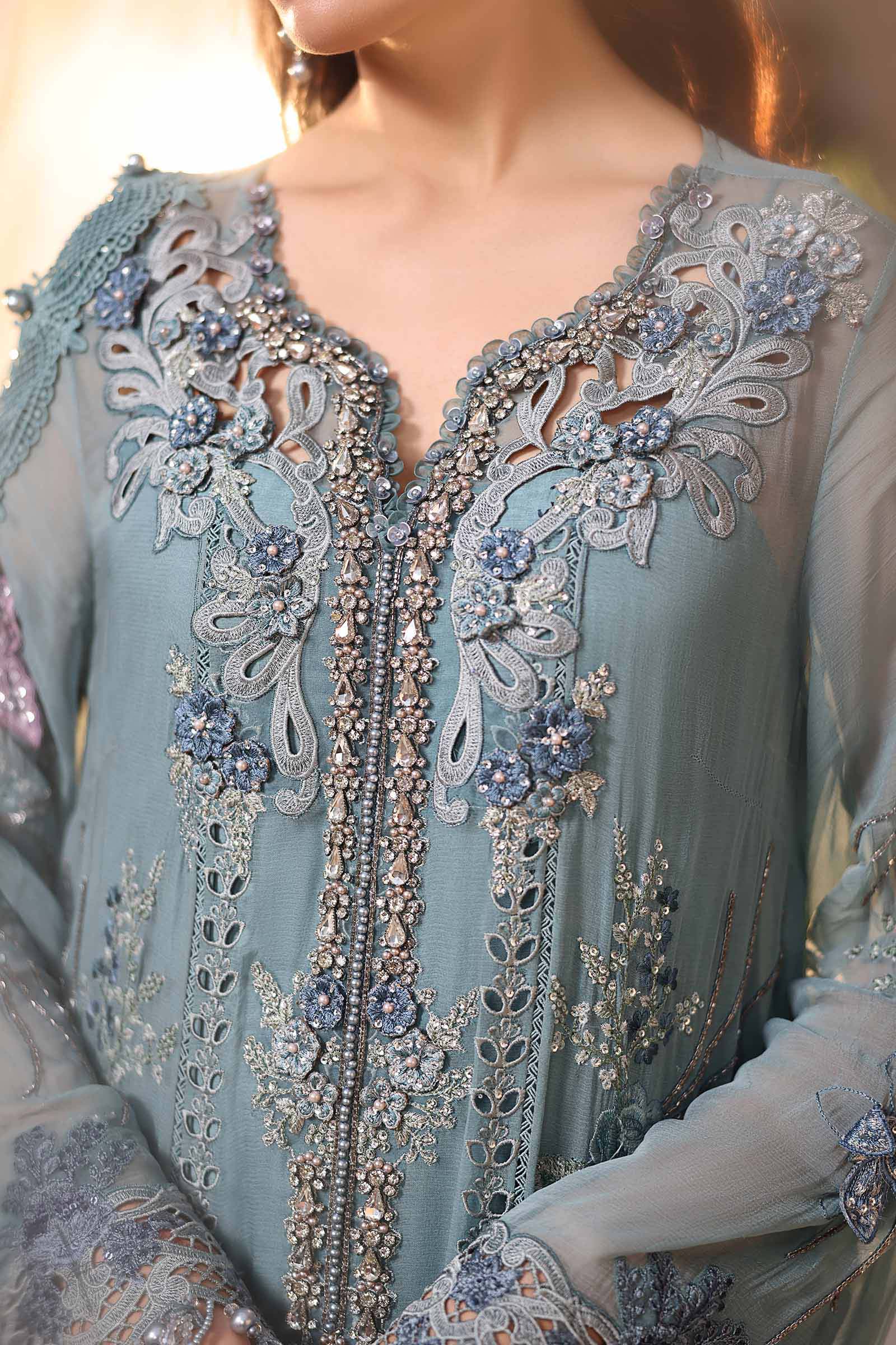 Maria b | Chiffon Formals 26 | MPC-26-106-Slate Blue