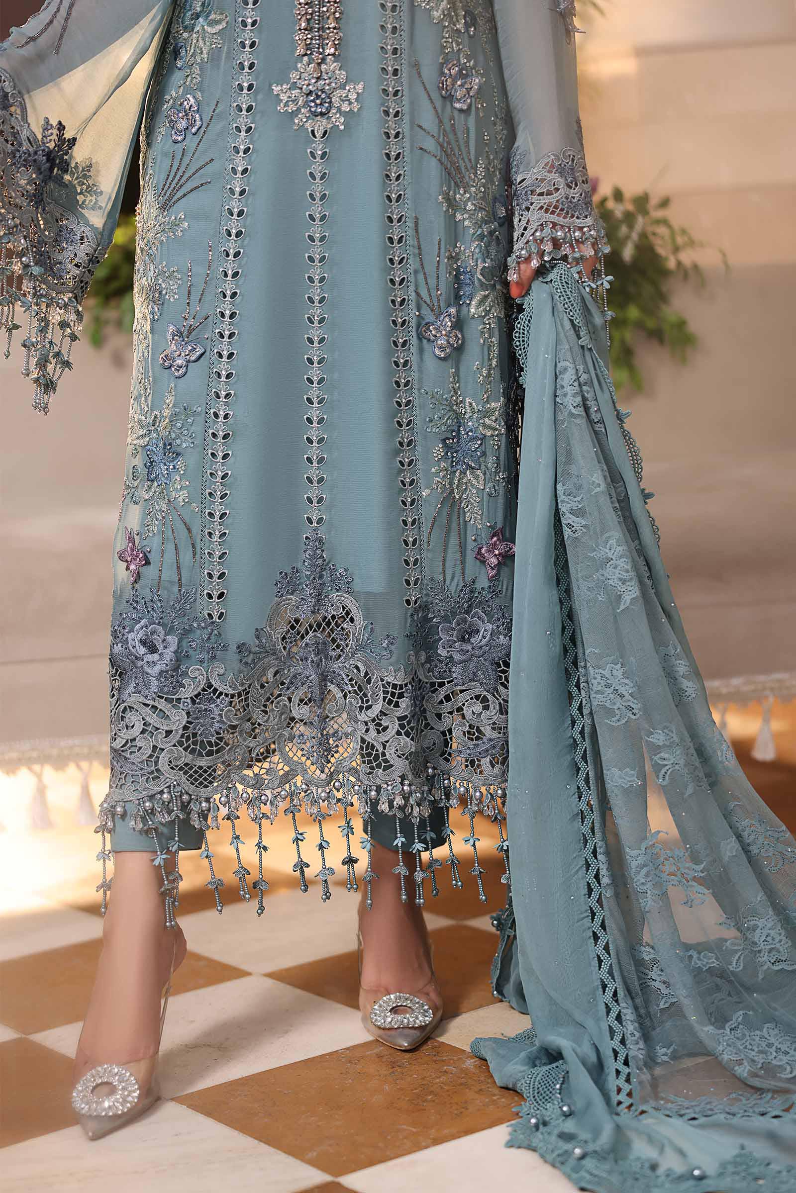 Maria b | Chiffon Formals 26 | MPC-26-106-Slate Blue