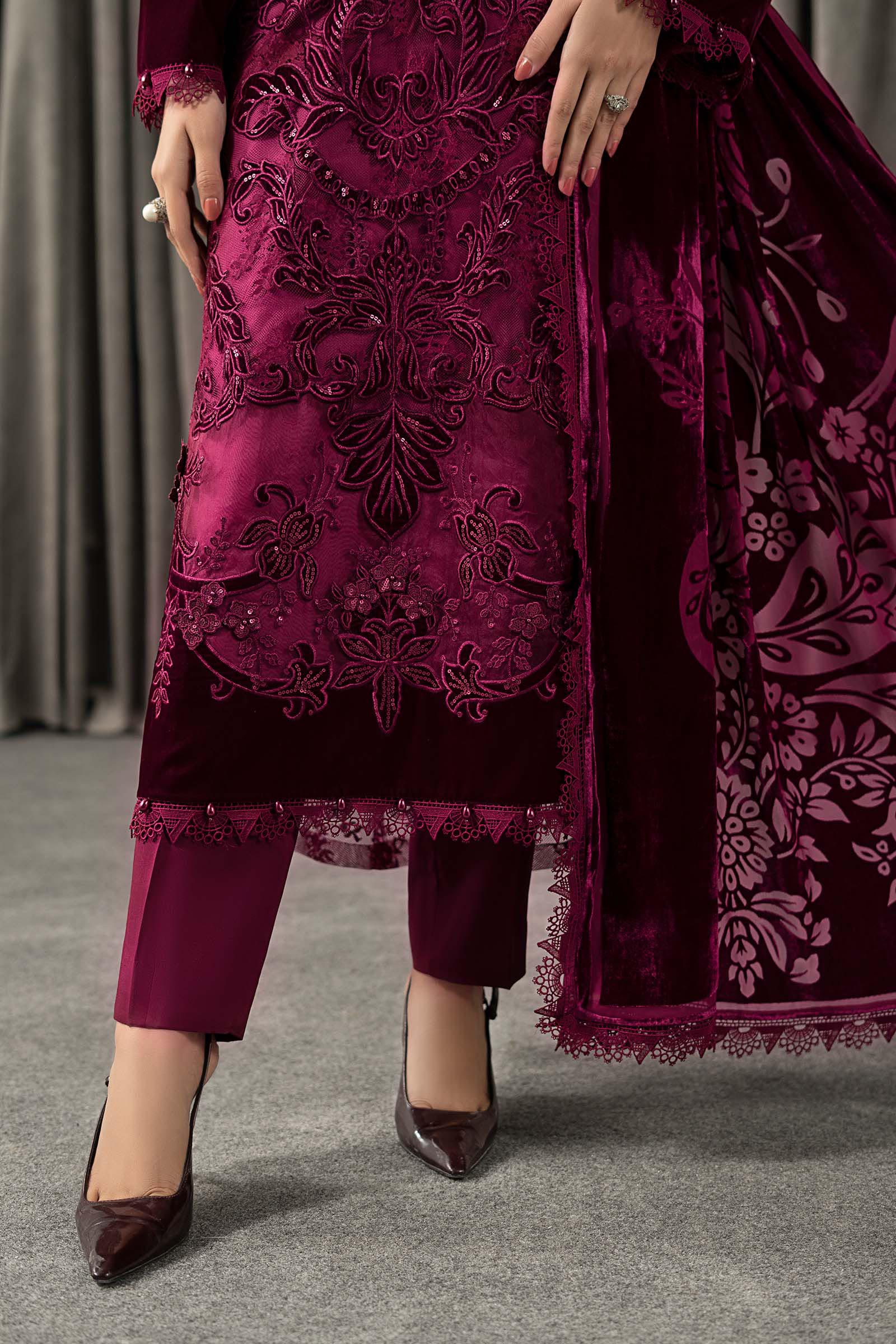 Maria B | Winter Luxe Pret 25 | WLS-1308-Maroon
